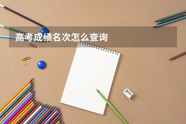 高考成績名次怎么查詢