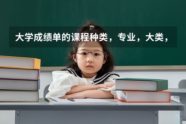 大學(xué)成績(jī)單的課程種類，專業(yè)，大類，公共，必修和選修英語(yǔ)分別怎么說(shuō)？